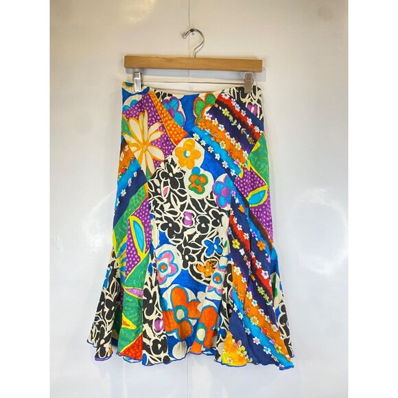 Jams World Dresses & Skirts - Jams World Voile Cruise Bias Cut Swing Skirt Multicolored Hawaiian Floral XL